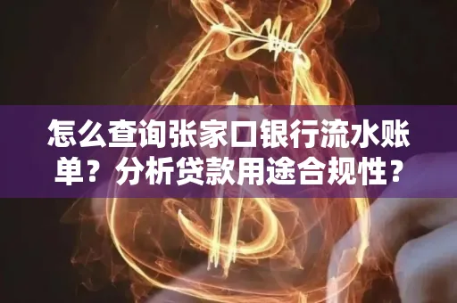 怎么查询张家口银行流水账单？分析贷款用途合规性？
